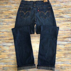 Levis Jeans 512 Perfectly Slimming Straight Blue High Rise Womens Size 8 Medium